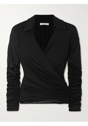 Max Mara - Aiello Stretch-jersey Wrap Blouse - Black - x small,small,medium,large,x large