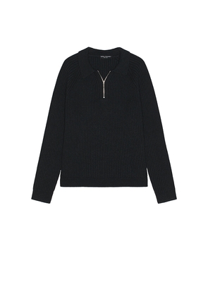 Central Park West Oversized Chunky Quarter Zip Sweater in Black. Size L. Also in S, XL/1X.