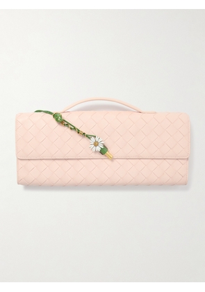 Bottega Veneta - Andiamo Small Embellished Intrecciato Leather Clutch - Pink - One size