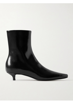 TOTEME - Glossed-leather Ankle Boots - Black - IT35,IT36,IT37,IT38,IT39,IT40,IT41,IT42