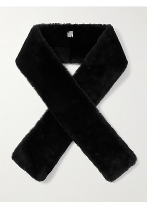 TOTEME - Tuxedo Shearling Scarf - Black - One size