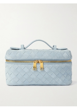 Bottega Veneta - Bang Bang Vanity Mini Intrecciato Suede Tote - Blue - One size