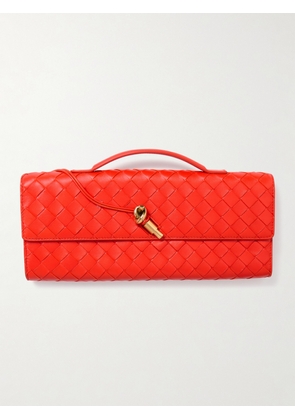 Bottega Veneta - Andiamo Small Intrecciato Leather Clutch - Red - One size