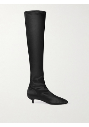 TOTEME - Satin Knee Boots - Black - IT36,IT37,IT38,IT39,IT40,IT41,IT42