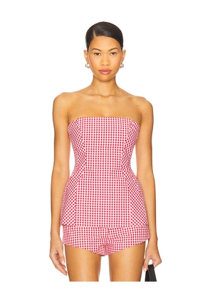 Amanda Uprichard Linda Top in Red. Size L. Also in M, S, XL, XS.