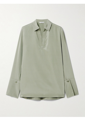 Max Mara - Dover Stretch-silk Shirt - Green - UK 4,UK 6,UK 8,UK 10,UK 12