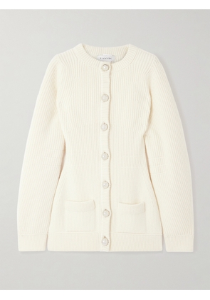 Lanvin - Ribbed Wool Cardigan - Cream - x small,small,medium,large