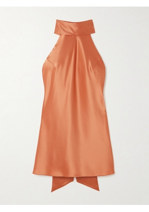 Galvan - Sienna Halterneck Satin Mini Dress - Orange - FR 34,FR 36,FR 38,FR 40,FR 42