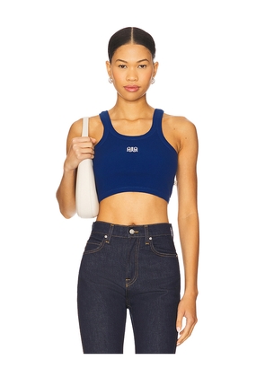 Araminta James Aj Cropped Tank Top in Blue. Size L. Also in M, S, XL, XS.