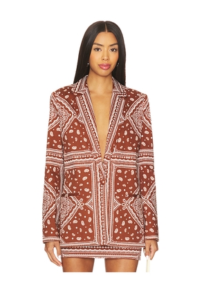 Amanda Uprichard Grady Blazer in Brown. Size L. Also in M, S, XL, XS.