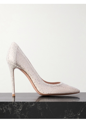 Gianvito Rossi - Rania 85 Crystal-embellished Suede-trimmed Organza Pumps - Off-white - IT36,IT36.5,IT37,IT37.5,IT38,IT38.5,IT39,IT39.5,IT40,IT40.5,IT41,IT42
