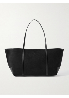 ST. AGNI - Bateau Leather-trimmed Suede Tote - Black - One size