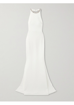 Givenchy - Crystal-embellished Satin-crepe Halterneck Gown - Ivory - FR 34,FR 36,FR 38,FR 40