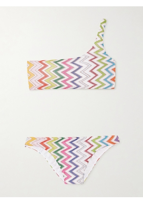 Missoni - Mare One-shoulder Striped Metallic Crochet-knit Bikini - Multi - IT36,IT38,IT40,IT42,IT44,IT46,IT48