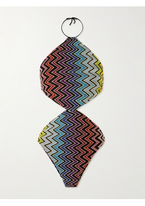 Missoni - Mare Cutout Striped Metallic Crochet-knit Swimsuit - Multi - IT36,IT38,IT40,IT42,IT44,IT46,IT48