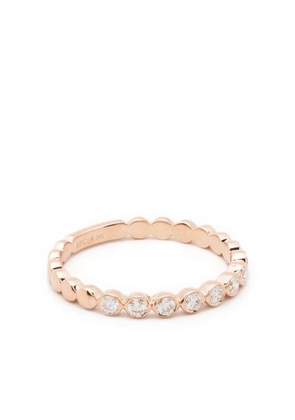 Ef Collection 14kt rose gold diamond stack ring - Pink