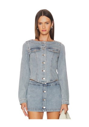 Amanda Uprichard Scorpio Longsleeve Top in Blue. Size L. Also in M, S, XL, XS.