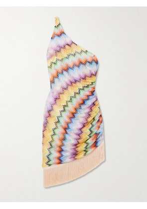 Missoni - One-shoulder Fringed Printed Tulle Mini Dress - Multi - IT36,IT38,IT40,IT42,IT44,IT46,IT48