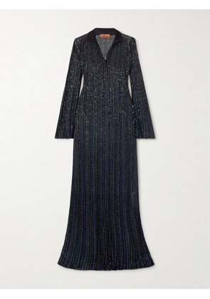 Missoni - Sequin-embellished Striped Crochet-knit Maxi Dress - Black - IT38,IT40,IT42,IT44,IT46