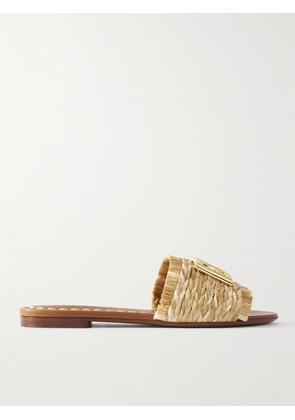 Dolce & Gabbana - Embellished Braided Raffia Sandals - Neutrals - IT35,IT36,IT36.5,IT37,IT37.5,IT38,IT38.5,IT39,IT39.5,IT40,IT40.5,IT41,IT42