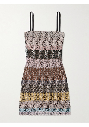 Missoni - Striped Metallic Crochet-knit Mini Dress - Multi - IT36,IT38,IT40,IT42,IT44,IT46,IT48
