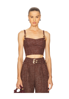 Amanda Uprichard x REVOLVE Blythe Top in Brown. Size L. Also in M, S, XL, XS.