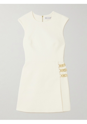 Rebecca Vallance - Freyja Embellished Crepe Mini Dress - Cream - UK 4,UK 6,UK 8,UK 10,UK 12,UK 14
