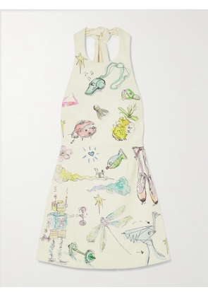 ALÉMAIS - + Anouk Colantoni Court Organic Cotton-twill Halterneck Mini Dress - Cream - US0,US2,US4,US6,US8,US10,US12