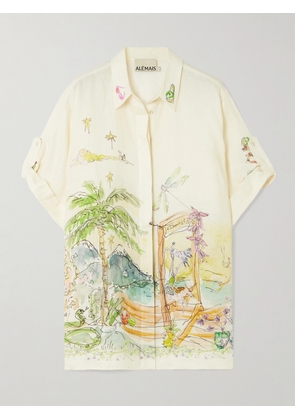 ALÉMAIS - + Anouk Colantoni Printed Linen-gauze Shirt - Cream - US0,US2,US4,US6,US8,US10,US12