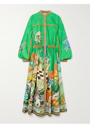 ALÉMAIS - Lucky Pace Printed Organic Cotton-poplin Midi Shirt Dress - Green - US0,US2,US4,US6,US8,US10,US12