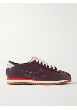 Nike - Cortez Suede-trimmed Perforated Leather Sneakers - Burgundy - US Women’s 5,US Women’s 5.5,US Women’s 6,US Women’s 6.5,US Women’s 7,US Women’s 7.5,US Women’s 8,US Women’s 8.5,US Women’s 9,US Women’s 9.5,US Women’s 10,US Women’s 10.5,US Women’s 11