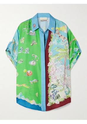 ALÉMAIS - + Anouk Colantoni Daria Printed Silk-twill Shirt - Green - US0,US2,US4,US6,US8,US10,US12