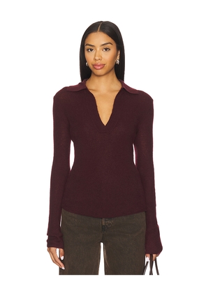 Citizens of Humanity Simone Polo Sweater in Burgundy. Size L. Also in M, S, XS.