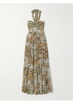 Cara Cara - Piana Leopard-print Silk-chiffon Halterneck Maxi Dress - Multi - US0,US2,US4,US6,US8,US10
