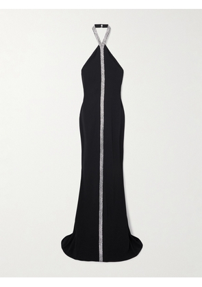 Taller Marmo - Acropoli Swarovski Crystal-embellished Crepe Halterneck Gown - Black - IT38,IT40,IT42,IT44,IT46,IT48