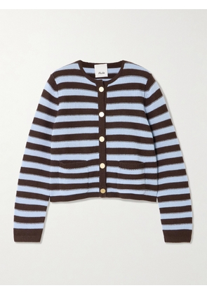 Allude - Striped Wool And Cashmere-blend Cardigan - Blue - x small,small,medium,large,x large