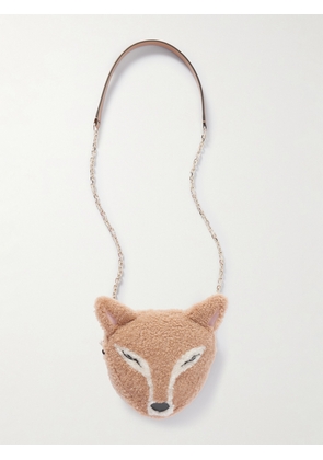 Jimmy Choo - Fox Leather-trimmed Shearling Shoulder Bag - Brown - One size