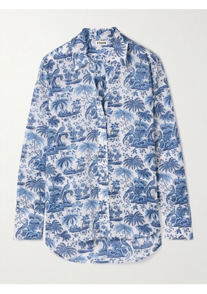 STAUD - Colton Printed Cotton-voile Shirt - Blue - x small,small,medium,large,x large