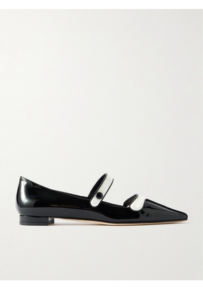 Manolo Blahnik - Ganeus Two-tone Patent-leather Mary-jane Point-toe Flats - Black - IT36,IT36.5,IT37,IT37.5,IT38,IT38.5,IT39,IT39.5,IT40,IT40.5,IT41,IT41.5,IT42,IT43