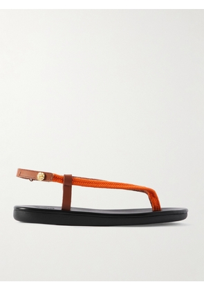 Ancient Greek Sandals - Zoi Leather-trimmed Woven Cord Sandals - Orange - IT35,IT36,IT37,IT38,IT39,IT40,IT41,IT42