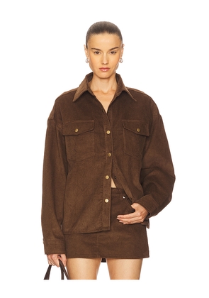 EB Denim Daniele Shirt Jacket in Brown. Size L. Also in M, S, XS.