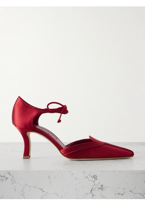 Manolo Blahnik - Orata 70 Satin Pumps - Red - IT36,IT36.5,IT37,IT37.5,IT38,IT38.5,IT39,IT39.5,IT40,IT40.5,IT41,IT41.5,IT42