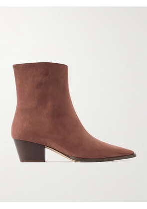 Manolo Blahnik - Aliera 50 Nubuck Ankle Boots - Brown - IT35,IT36,IT36.5,IT37,IT37.5,IT38,IT38.5,IT39,IT39.5,IT40,IT40.5,IT41,IT41.5,IT42,IT43