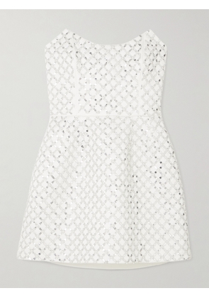 Rebecca Vallance - Alix Embellished Twill Mini Dress - Ivory - UK 4,UK 6,UK 8,UK 10,UK 12,UK 14