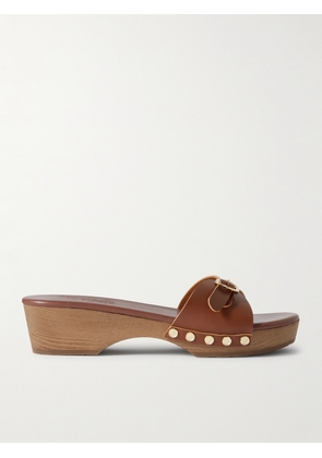 Ancient Greek Sandals - Omonia Studded Leather Clogs - Brown - IT36,IT37,IT38,IT39,IT40,IT41,IT42