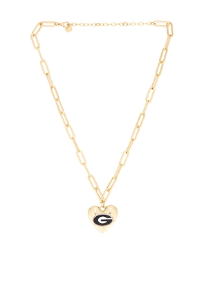 BaubleBar University Of Georgia Statement Heart Necklace in Metallic Gold.