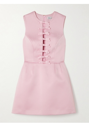 Rebecca Vallance - Aymee Bow-embellished Satin-twill Mini Dress - Pink - UK 4,UK 6,UK 8,UK 10,UK 12,UK 14
