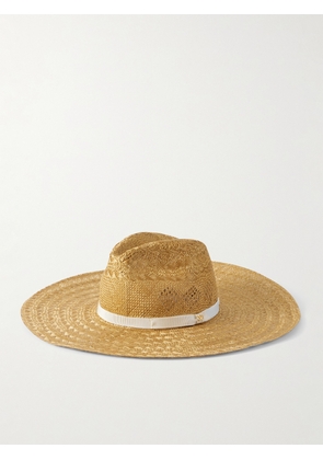 Valentino Garavani - Grosgrain-trimmed Straw Hat - Brown - IT 55,IT 56,IT 57