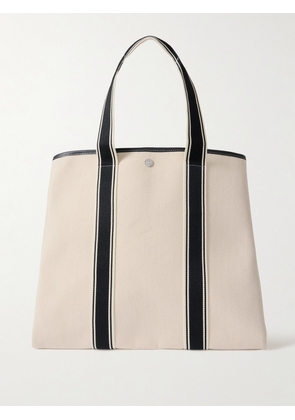 RUE de VERNEUIL - Traversée Large Leather- And Webbing-trimmed Canvas Tote - White - One size