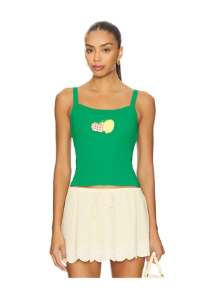 DAYDREAMER Main Squeeze Tank Top in Green. Size L. Also in M, S, XL, XS.